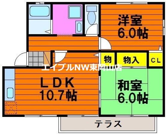 フォブール東川原Ｇの物件間取画像